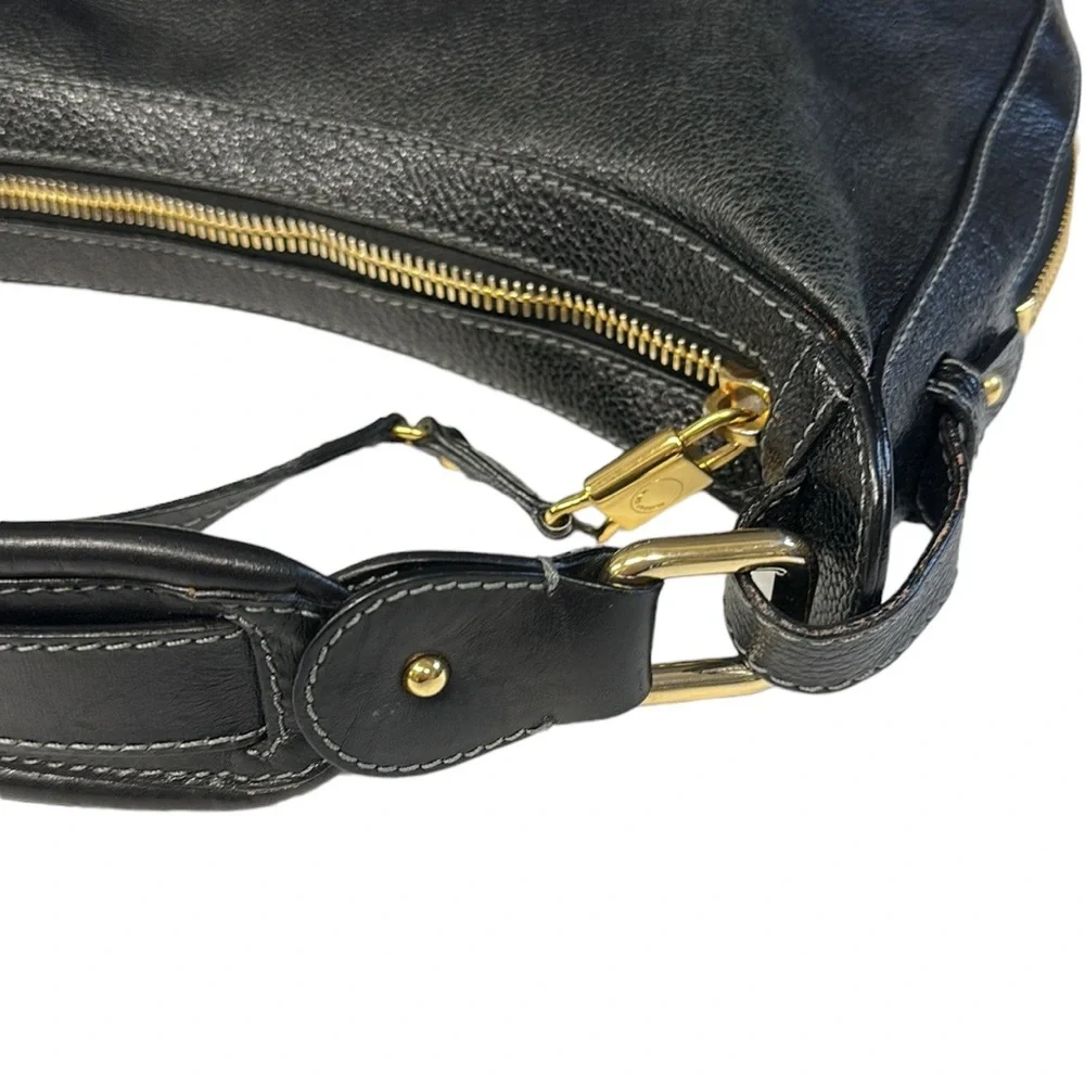 Marc Jacobs Pebble Leather Hobo Bag Purse Expandable Zipper Bottom Made in Italy